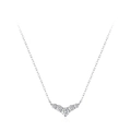 Elegante collana in argento sterling S925 con ciondolo a V e cristalli brillanti incastonati - Argento 925 / Collana TL279