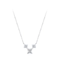 Elegante Halskette aus S925 Sterlingsilber mit funkelnden Sternen und Zirkoniasteinen - 925er Silber / Halskette (TL295)