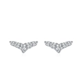 Orecchini a perno a forma di V in argento S925 con zirconi cubici scintillanti incastonati - Argento 925 / Orecchini ED3508