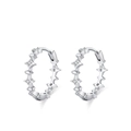Orecchini a stella in argento 925 con accenti in zircone scintillante e finitura argento - Argento 925 / Orecchini EH219
