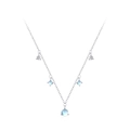 S925 sterling silver moonstone necklace with sparkling zircon charms for women - Necklace (TL292) / 925 Silver