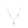 S925 Sterling silver tassel necklace featuring moonlight stones and sparkling zircons - Necklace (TL290) / 925 Silver