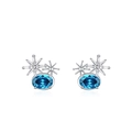 Elegante 925 Sterling Silber Stern Ohrstecker mit blauen Edelsteinen im Set für Damen - Ohrstecker (ED3505)