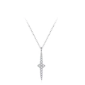 Elegante collana in argento sterling S925 con ciondolo a stella a quattro punte e zirconi - Collana con Stella a Quattro Punte (TL315) / Argento 925