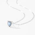Elegant 925 sterling silver necklace with a teardrop blue crystal pendant and delicate chain - Necklace(TL302)