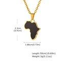 Detailansicht des Afrika-Kartenanhängers in Goldrahmen mit Maßen und Gewichtangaben - Schwarzer Afrikanischer Kartenanhänger Nur (Ohne Kette) (PN-2185G01)