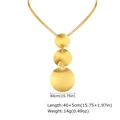 Dettaglio della collana dorata con pendenti che mostra la lunghezza 40+5cm e peso 14g - Catena a Serpente Tripli Dischi Rotondi (NC-2694G)