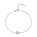 Elegantes Armband aus 925er Sterlingsilber mit rosa Zirkonia und Karabinerverschluss - Armband (SL2091) / 925er Silber
