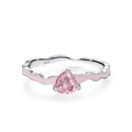 Anello in argento sterling S925 con zircone a cuore rosa e finitura smaltata - US 5 / Rosa