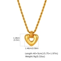 Detail des goldenen Herzanhängers mit Größenangaben und Maßen der Gliederkette - Gold (NC-2404G)