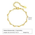 Bracciale a maglia fagiolo in acciaio inossidabile placcato oro 18K con chiusura a moschettone - Oro