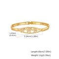 Detail view of 24K gold plated elephant bracelet with white zircon pave setting - Elephant Pattern Style (PBR-306G)