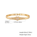 Detail showing gold heart bracelet dimensions 18cm length and 9g weight with zircon inlay - Heart Pave Style (PBR-314G)