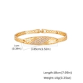 Macro detail of a 24K gold-plated elephant hollow bracelet with micro-pave zircons - Hollow Geometric Style (PBR-309G)