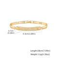 Detail view of 18cm gold-plated copper bracelet with micro-pave white zircon inlay - Bar Pave Style (PBR-313G)