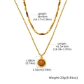Double-layer stainless steel necklace featuring tiger eye beads and oval pendant charm - Combination Two (Round Tiger Eye Pendant)