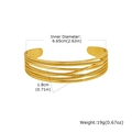 Dettaglio delle dimensioni del bracciale dorato a più strati con trama a corda - Stile Dorato (B-732G)