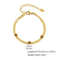 Dettaglio del bracciale a catena serpente dorata con rose e marchio K18 - Oro (BR-2746G)
