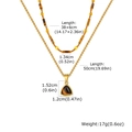 Collier double couche en or avec perles d'oeil de tigre et pendentif en pierre triangle - Combinaison Six (Pendentif Oeil de Tigre Triangulaire)