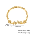 Dettaglio bracciale placcato oro 24K con motivi floreali a infinito e pietre di zircone - Stile Fiore Farfalla (PBR-311G)