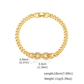 Dettaglio del bracciale a infinito dorato con dimensioni di 18cm di lunghezza e peso 11g - Stile Simbolo Infinito (PBR-307G)