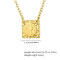 Gouden Sint-Benedictus vierkante hanger ketting met 45cm ketting en technische maten - Gouden Vierkante Sint-Benedictus Medaille Stijl (NC-2570G)
