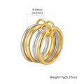Close-up of interlocking multi-layer gold and silver rings with size and weight measurements - US 6 / Gold and Silver Interlocking Style (RC-1010GS)