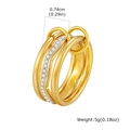 Detailansicht des goldenen Mehrschichtrings mit Zirkoniasteinen und Maßen - US 6 / Gold (RC-1005G)