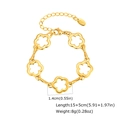 Detailansicht der 18K vergoldeten Blumen-Glieder und K18 Punzierung auf dem Armband - Gold Armband (6017291396806)