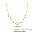 Vista detallada del collar de flores de oro de 18K con largo 45+5cm y especificaciones - Collar Dorado (6017291396807)
