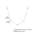 Dettaglio della collana a cuore dorato con zircone e misure della catena 40+5cm - Collana Cuore Traforato (NC-2520G)