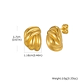 Dettaglio orecchini a cerchio dorati a goccia con dimensioni 1,7 cm di altezza e 1,16 cm di larghezza - Oro (EH-828G)