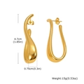 Dettaglio orecchini a U dorati con dimensioni 4,7 cm altezza e 0,75 cm larghezza - Stile Aerodinamico Lungo a Forma di U (ES-801G)