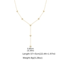 Dettaglio delle dimensioni della collana a Y dorata con ciondoli a cuore e zirconi - Oro (NC-2740G)