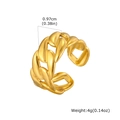 Detailed view of gold cuban chain ring with 0.97cm width and adjustable open design - Cuban Link Style (RC-1054G)