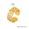 Detail van de gouden gevlochten ring met een breedte van 0,82 cm en gewicht van 3 g - Geweven Textuur Stijl (RC-1080G)