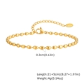Dettaglio macro della cavigliera a sfere in oro 18K con chiusura e marchio K18 - 3mm