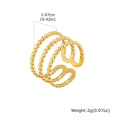 Detailoverzicht van de drielaagse gevlochten ring met 1,07 cm breedte en 2 g gewicht - Drielaagse Kraalstijl (RC-1033G)