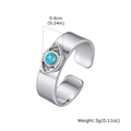 Dettaglio delle dimensioni e del peso dell'anello occhio del diavolo con turchese - Stile a Forma di Occhio con Turchese (RC-1022S)