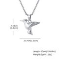 Detail of hummingbird pendant dimensions and 50cm chain length measurements - Silver Pendant (No Chain)