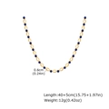Detail view of gold necklace showing blue rhinestone charms and oval hollow link texture - Necklace - Blue Rhinestone (NC-2261G01)