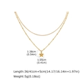 Dettaglio della collana a doppio strato dorata con ciondolo a fiore e misure lunghe - Oro (NC-1328G01)