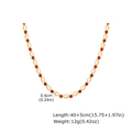 Detail van gouden schakelketting met rode edelstenen en lengte-informatie van 40+5cm - Halsketting - Rode Strass (NC-2261G03)