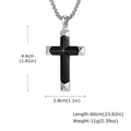 Detailansicht des schwarzen Onyx-Kreuzanhängers mit Maßen 4,6 cm Höhe und 2,8 cm Breite - Anhänger Ohne Kette (PN-2303S)