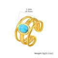 Three-layer golden ring with turquoise stone, 1.3cm width and 3g weight specifications - Triple Layer Band Style (RC-1035G)