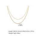 Detail view of gold double layer necklace showing dimensions 38cm and 42cm length - Gold (NC-2548G)