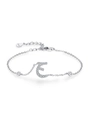 Bracciale in argento S925 con ciondolo a lettera araba impreziosito da zirconi lucidi - Stile Lettera Araba (SL2003) / Argento 925