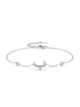 Bracciale in argento sterling S925 con pendente a luna scintillante e chiusura a moschettone - Stile Mezzaluna Strass (SL2005) / Argento 925