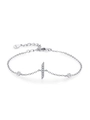 Elegante bracciale in argento sterling S925 con pendente a barra pavé di zirconi - Stile Barra Verticale Strass (SL2006) / Argento 925