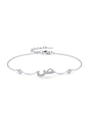 Bracciale Lettera Araba Amore in argento 925 con pietre bianche e chiusura a moschettone - Stile Calligrafia Amore Arabo (حب) (SL2007) / Argento 925